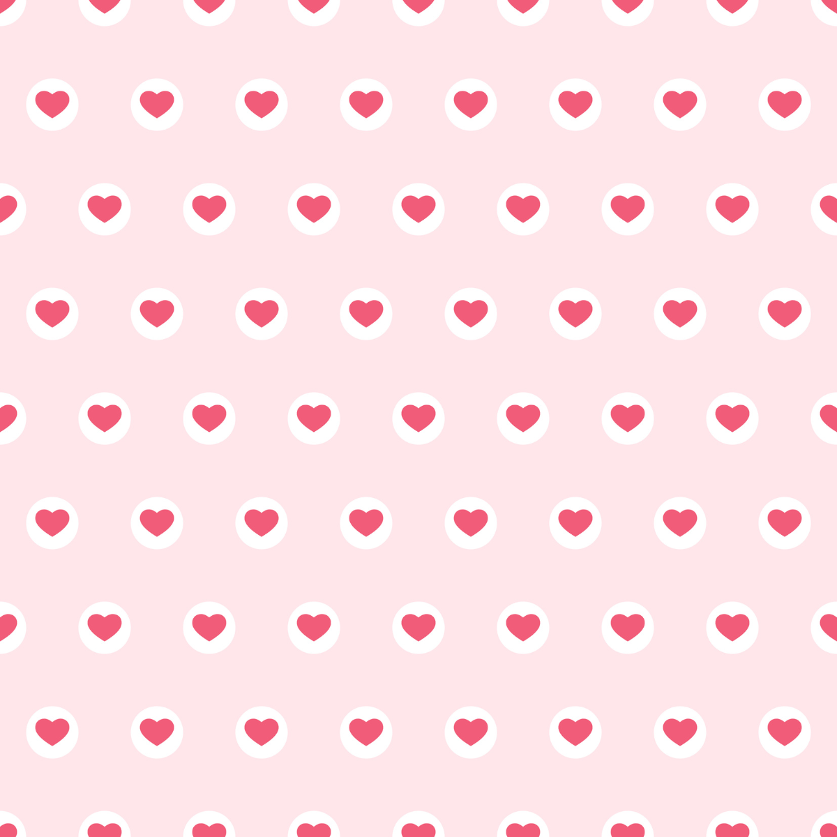 Pattern of red hearts on a pink background