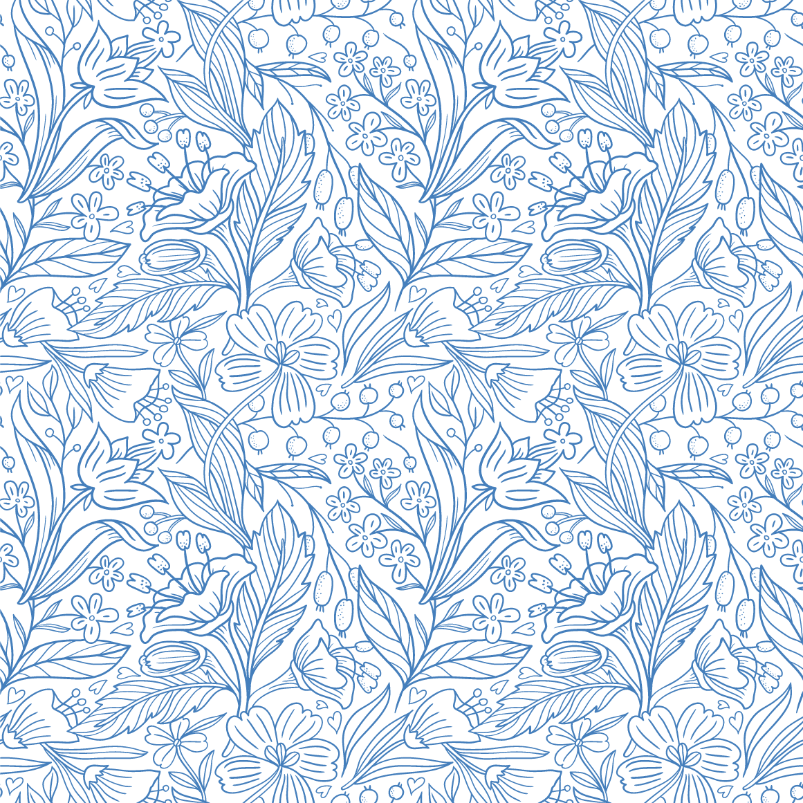 A blue florals pattern