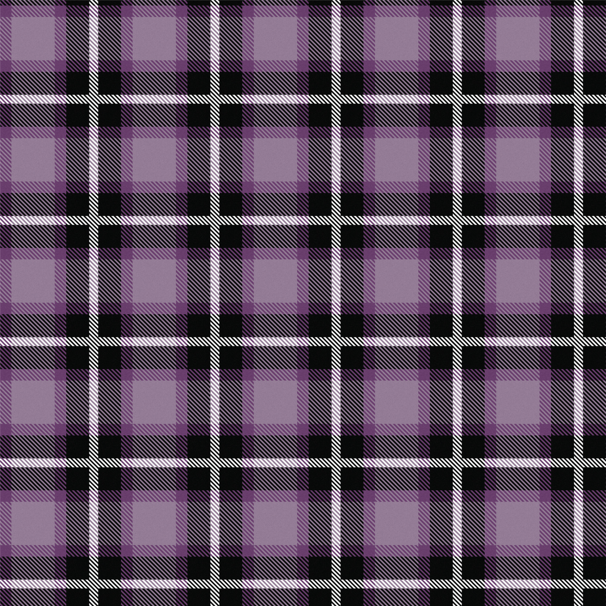 Plaid pattern with black and white lines on a purple background