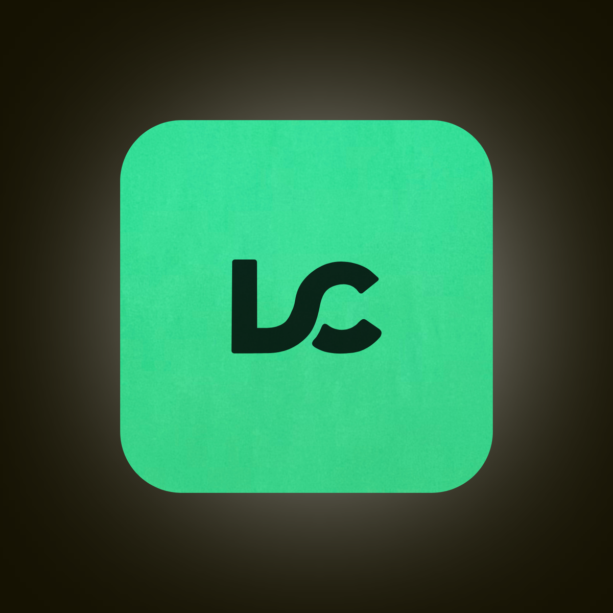 A green glow-in-the-dark square