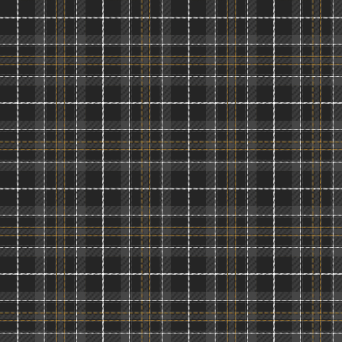 Plaid pattern with white and yellow lines on a grey background