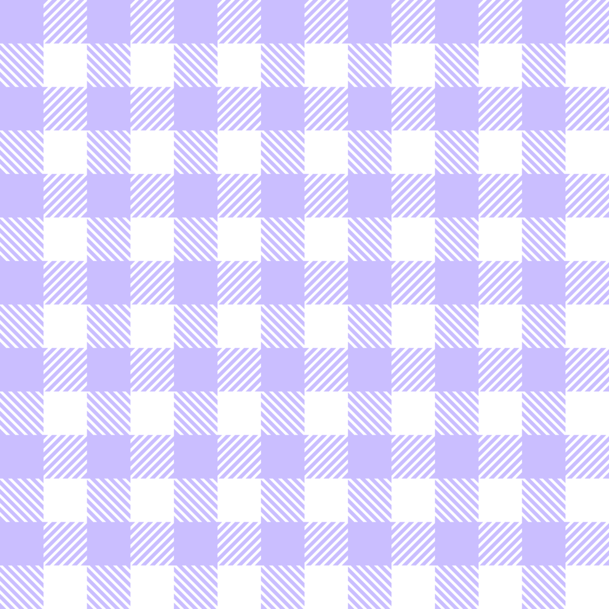 Plaid pattern with alternating light purple and white squares