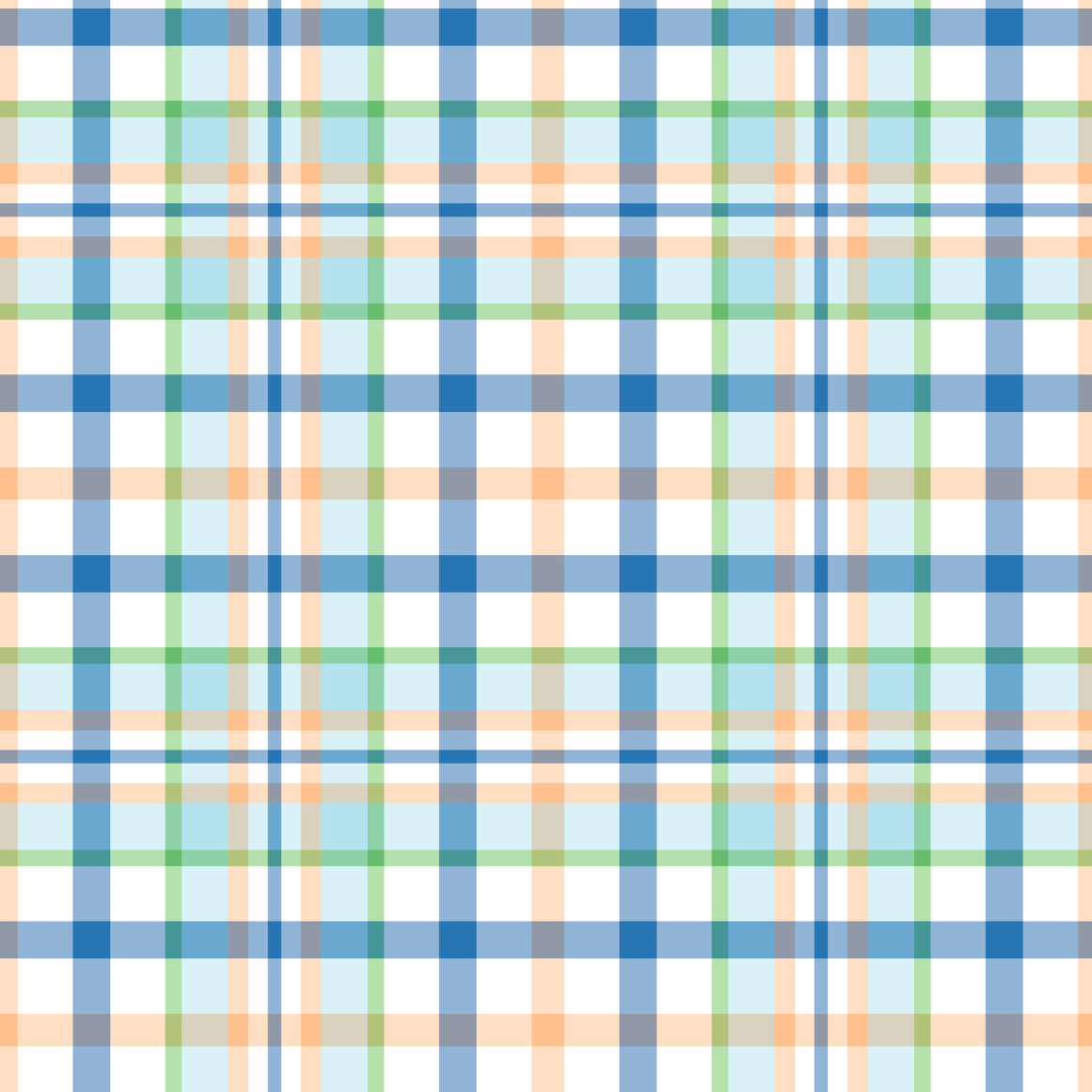 A checkered patterned piece of acrylic material with a printed blue, green, and beige design.