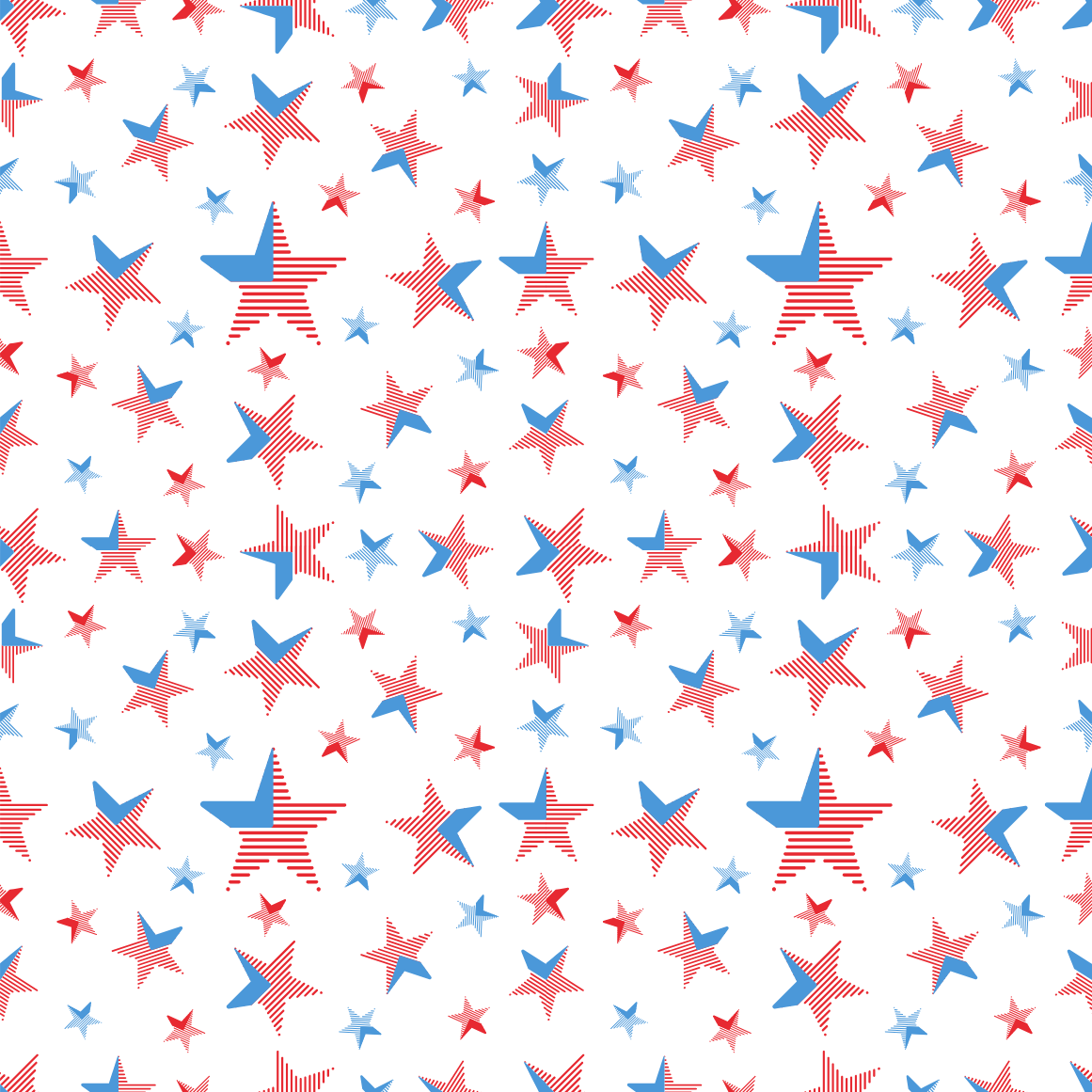 A pattern of red and blue stars