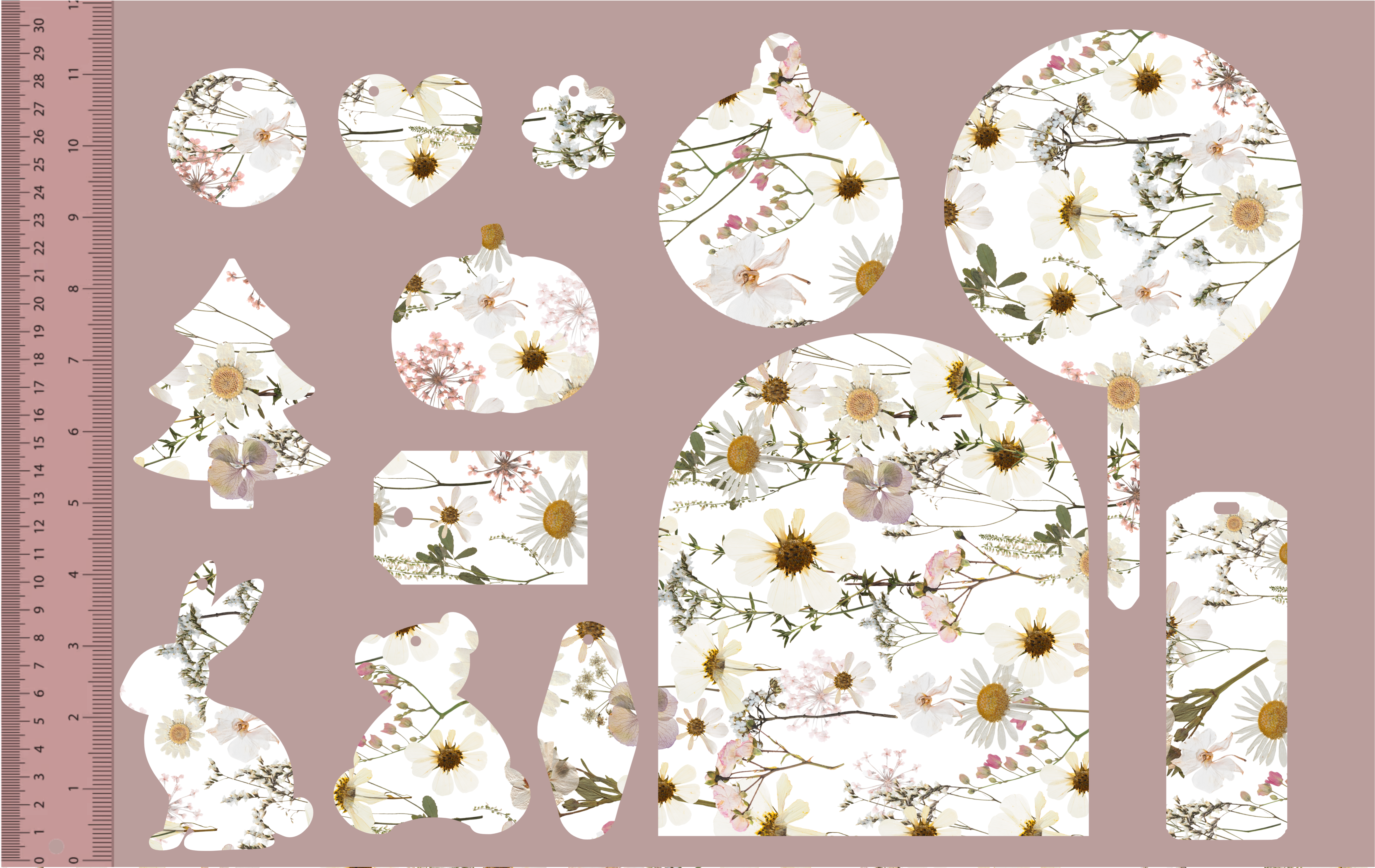 White Meadow Pressed Flowers