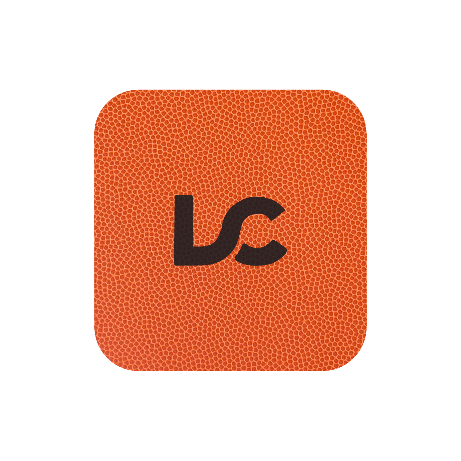Orange basketball textured leatherette