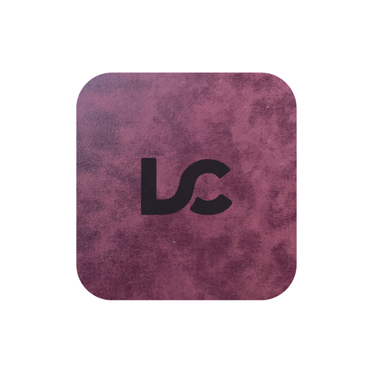 Distressed burgundy suede leatherette