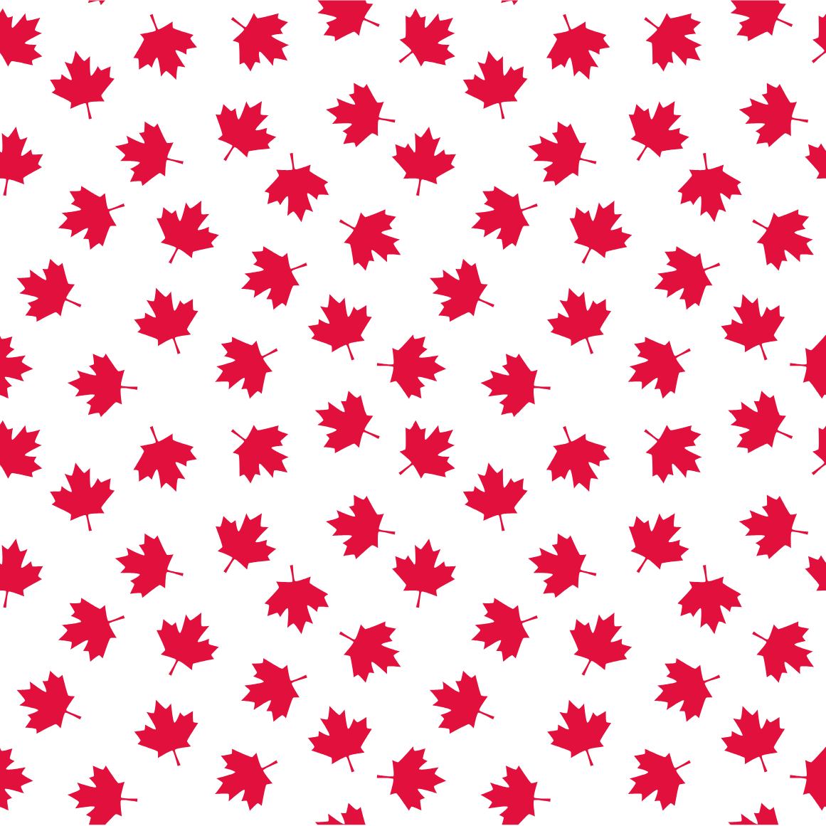 A pattern of red Canadian maple leaves