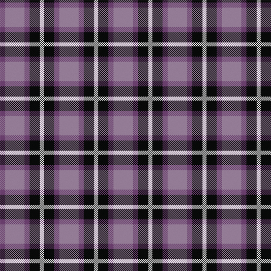 Plaid pattern with black and white lines on a purple background