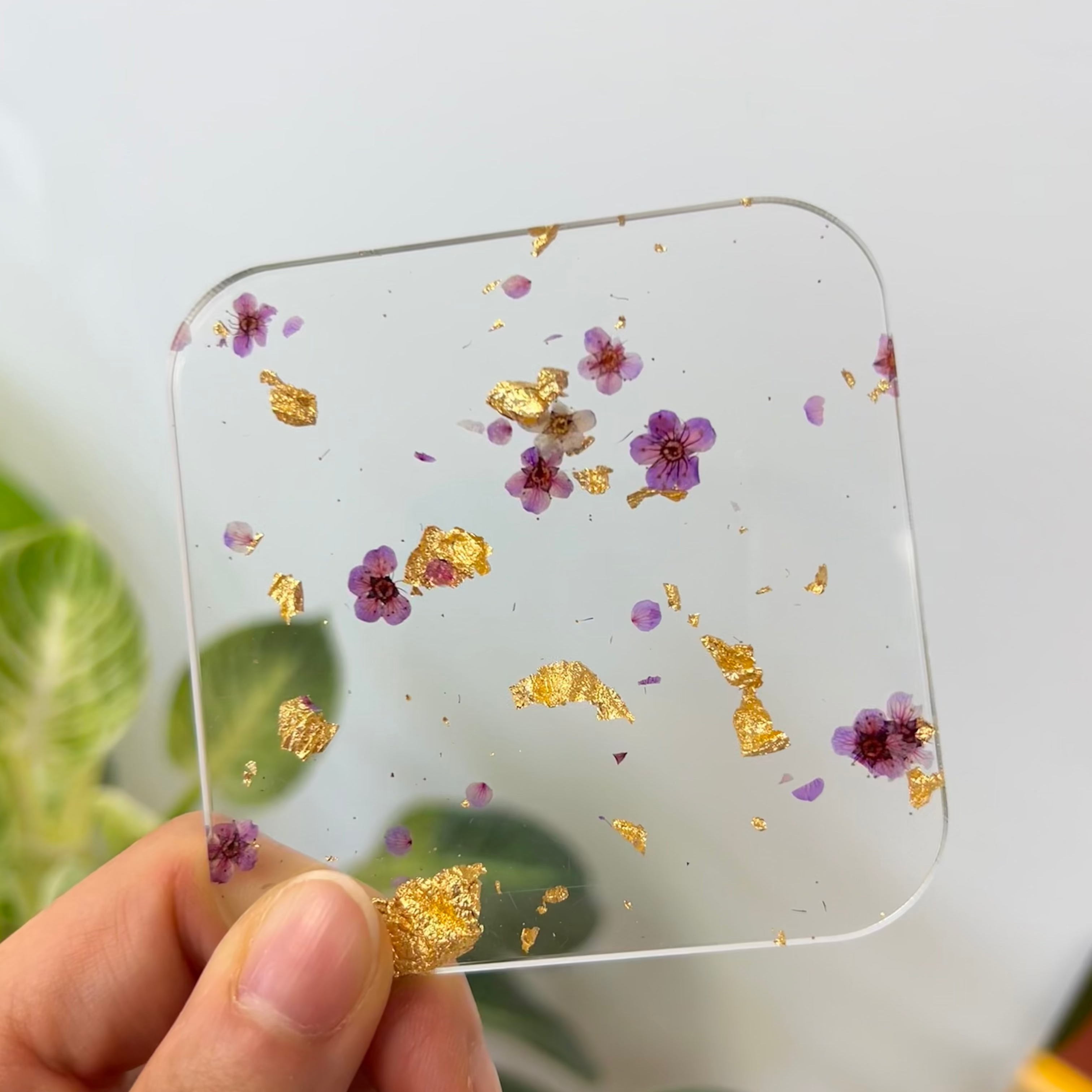 Itty Bitty Real Purple Flowers Acrylic