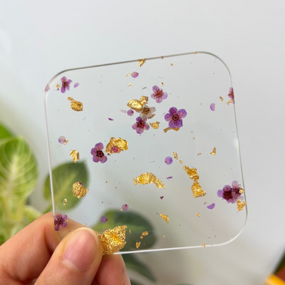 Itty Bitty Real Purple Flowers Acrylic