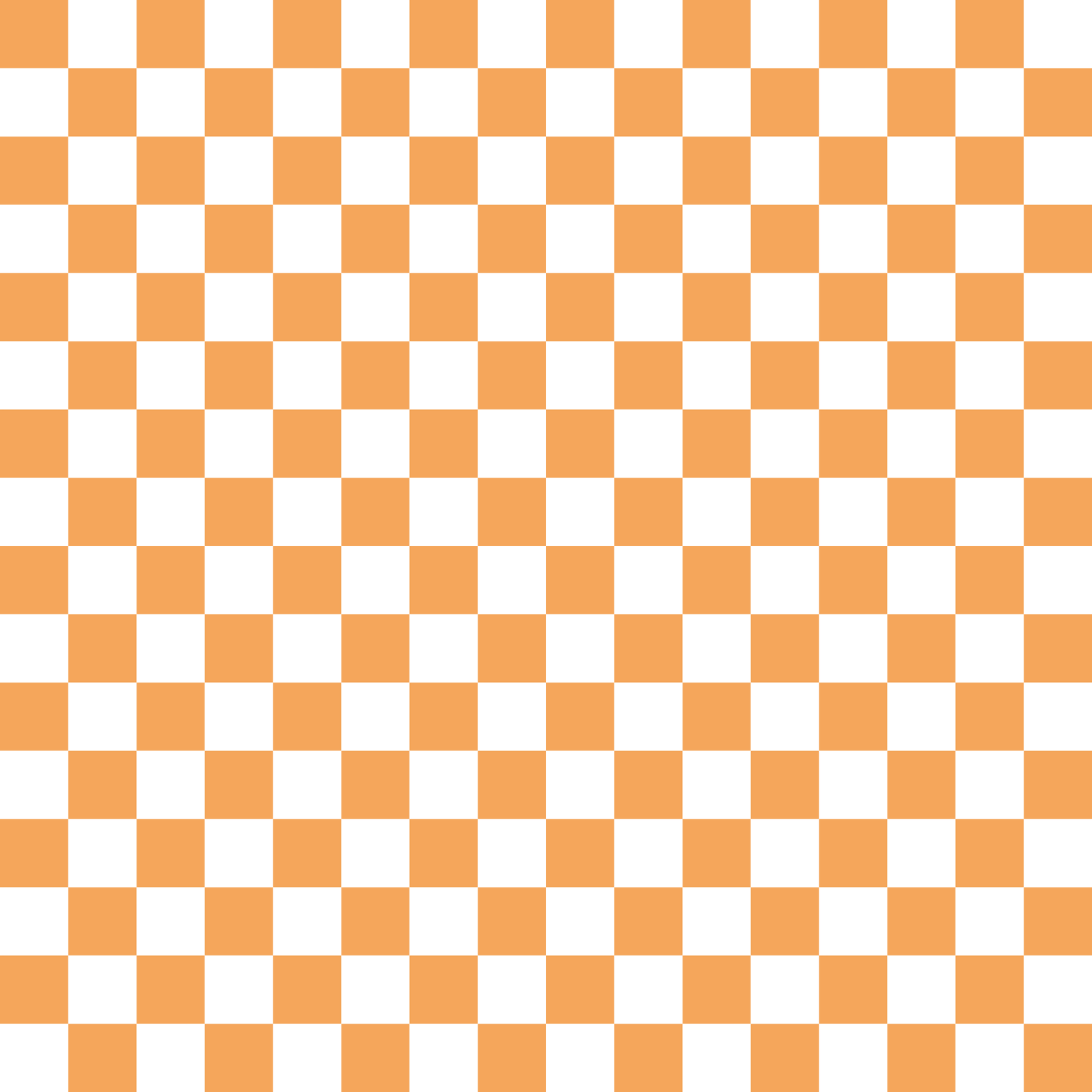 A printed sheet of acrylic with a checkered pattern of orange and white colors.