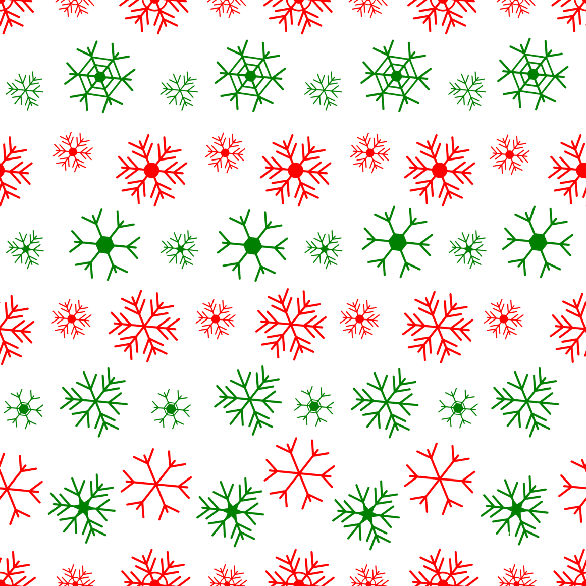 Red and green snowflakes