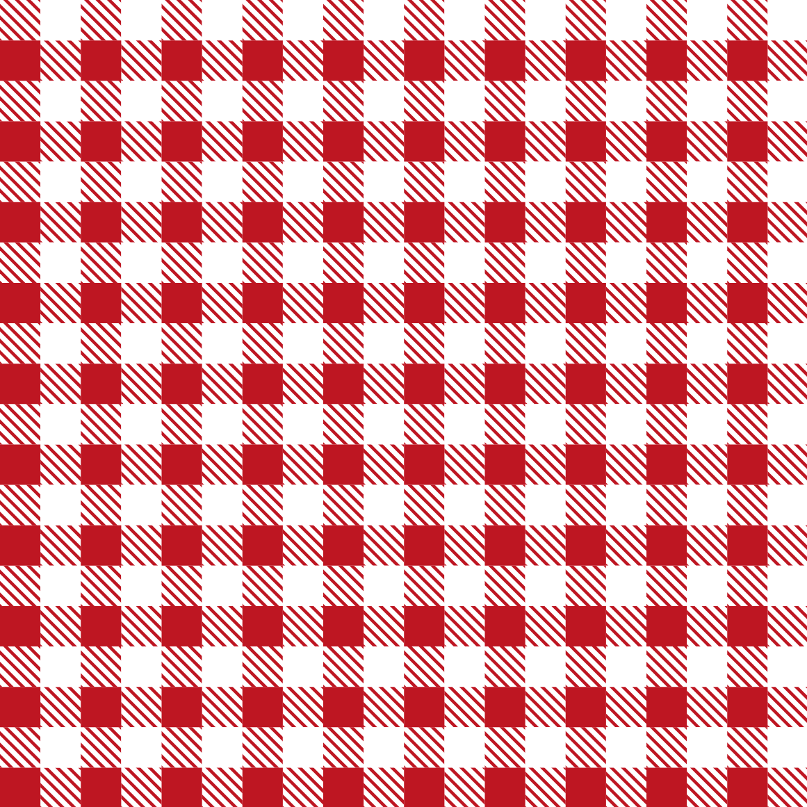 A sheet of red and white gingham patterned acrylic