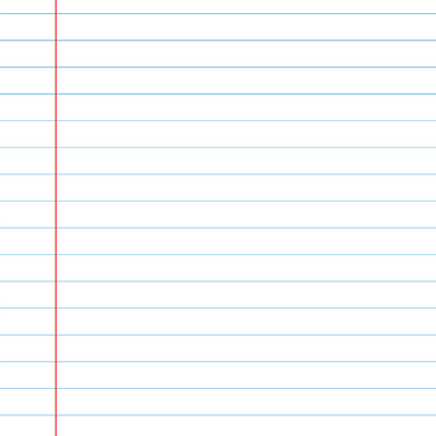 Blank lined paper with red margin line