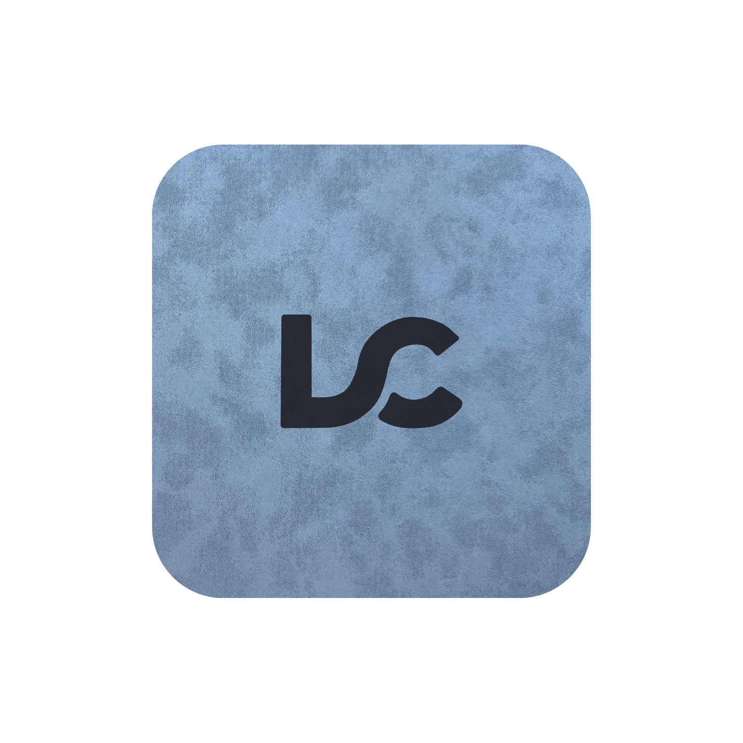 Distressed light blue suede leatherette