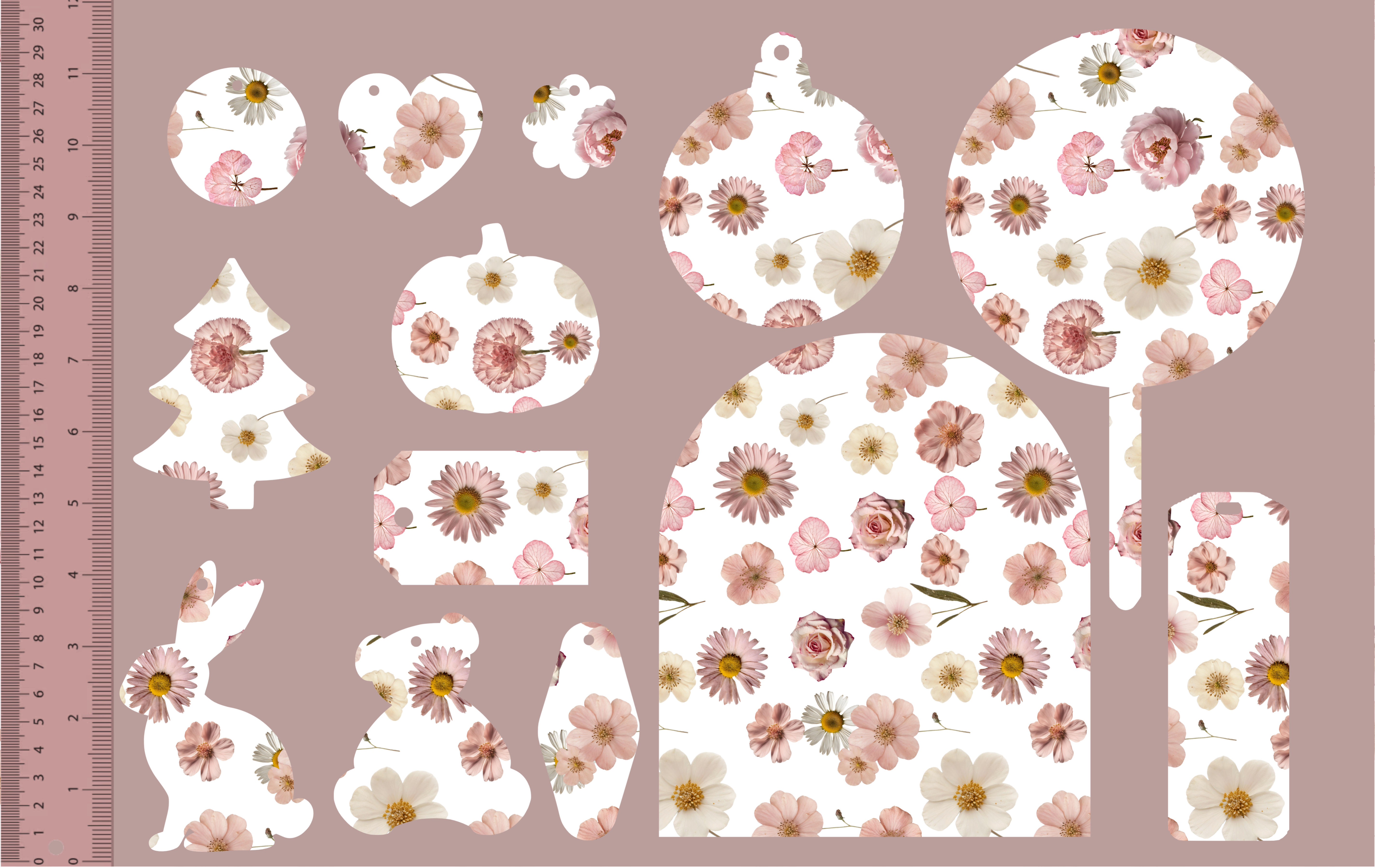 Charming Blush Pressed Flowers