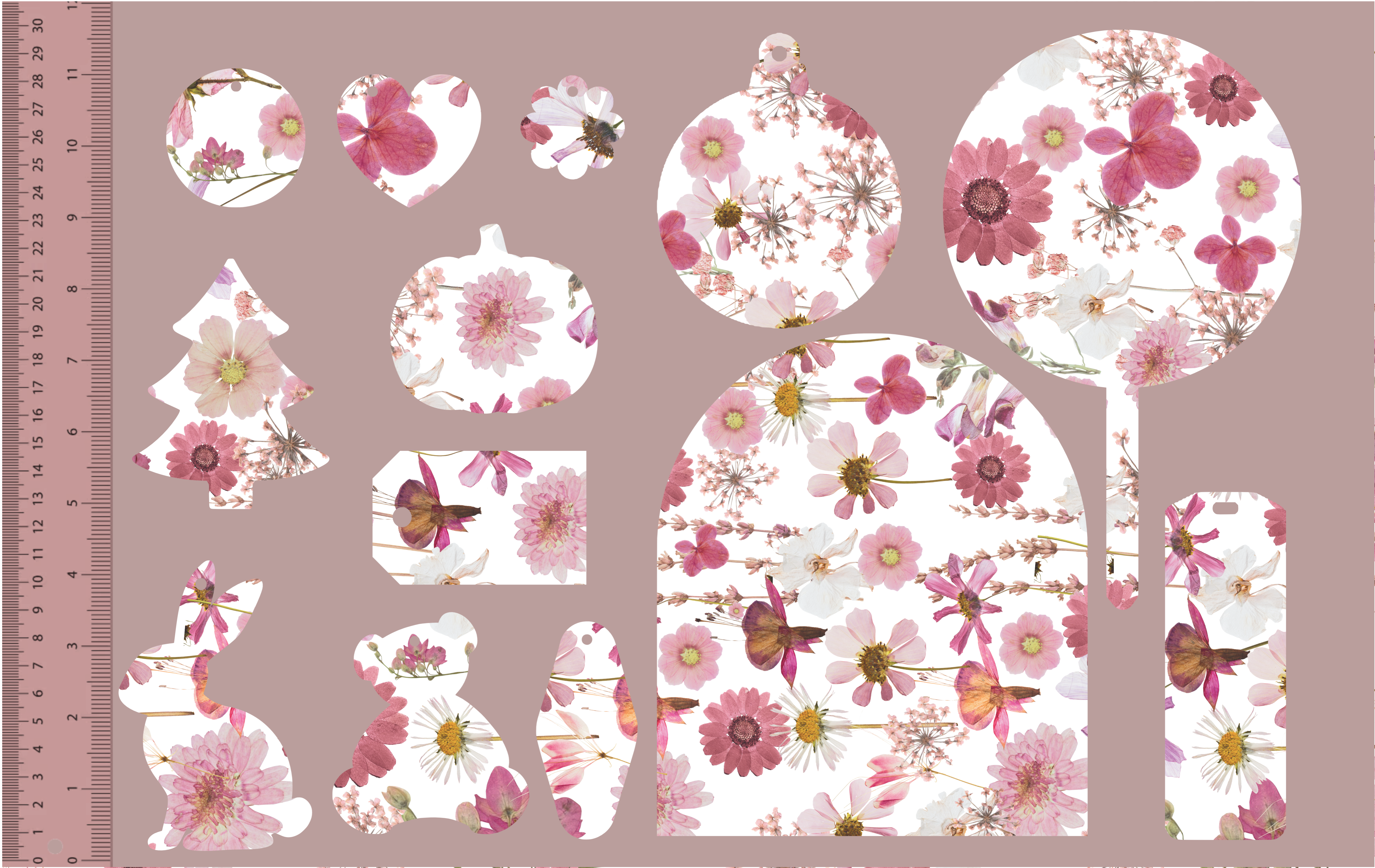 Pretty in Pink Pressed Flowers