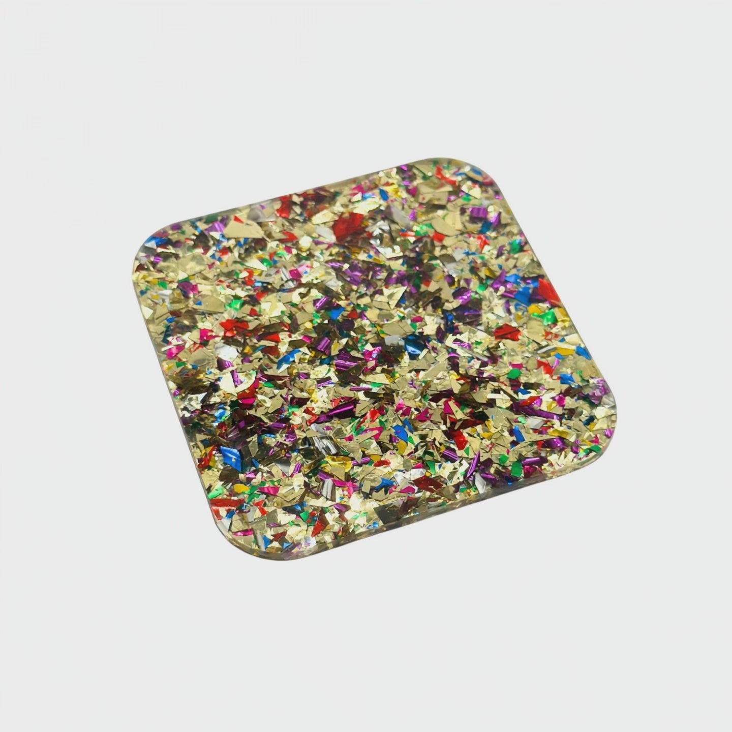 Load video: White Gold Cluster Glitter Acrylic