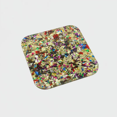 White Gold Cluster Glitter Acrylic