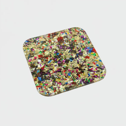 White Gold Cluster Glitter Acrylic