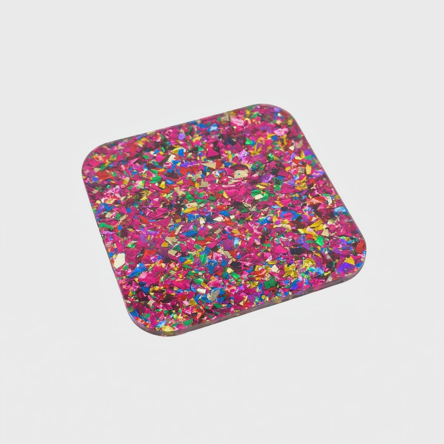 Load video: Pink Garnet Cluster Glitter Acrylic
