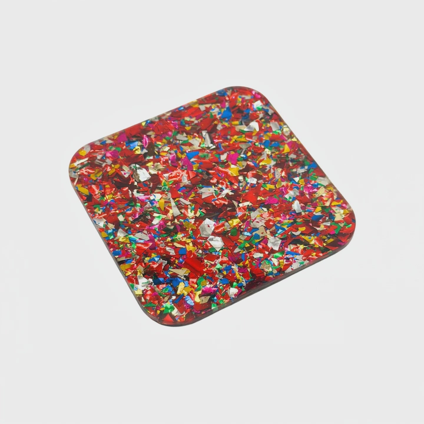 Load video: Red Topaz Cluster Glitter Acrylic