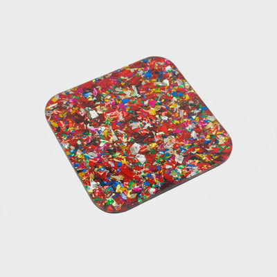 Red Topaz Cluster Glitter Acrylic