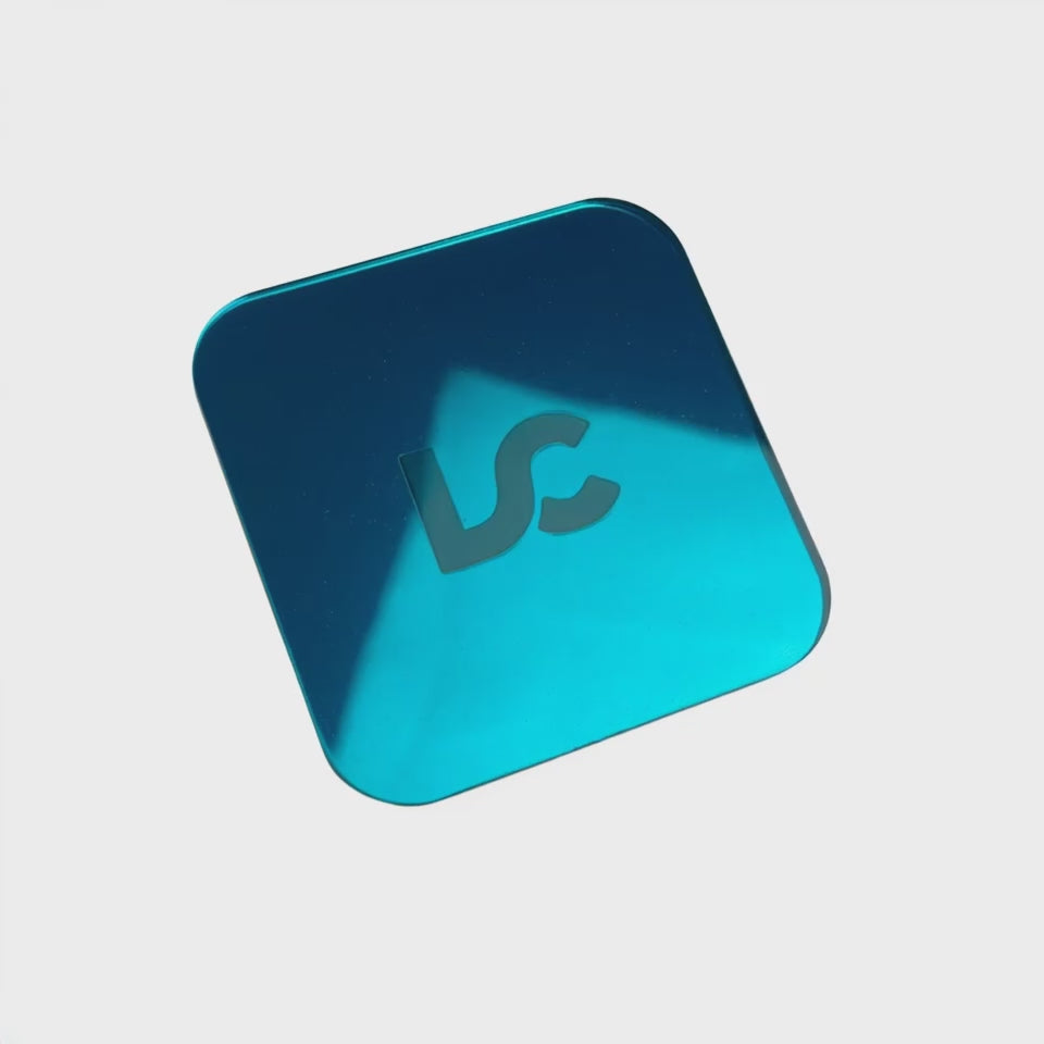 Load video: Mirrored Teal Acrylic